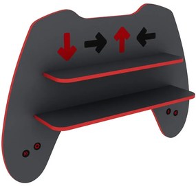 Polička Matrix I grafit/červená