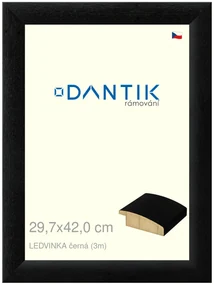 DANTIK rám na obraz 29,7x42 | LEDVINKA černá (Plexi Čiré)