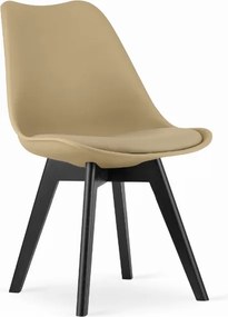 AKCIA Béžová stolička BALI MARK s čiernymi nohami II. akosť