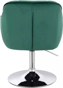 LuxuryForm DESIGN Stolička AVOLA VELUR na striebornom tanieri - zelená