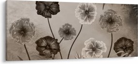 Obraz - Kreslené kvety (120x50 cm)