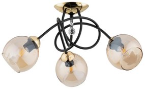 Prisadený luster MODENA 3xE27/60W/230V čierna/zlatá/béžová