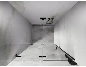 Mexen, Mexen Lunar-F skladacie ľavé sprchové dvere 70 cm, priehľadné, čierne - 836-070-000-70-00-L