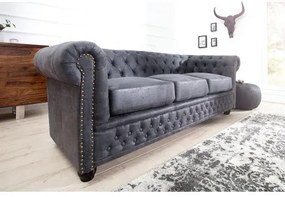 Sedacia súprava 37391 Chesterfield 3-sedenie Antik šedá - Komfort-nábytok