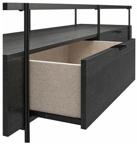 Čierny TV stolík v dekore duba 140x50 cm Wainwright - Queer Eye