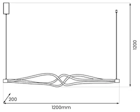 Závesné LED svietidlo Twister, 1x LED 56w, 4000k, b