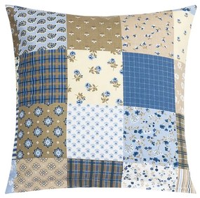 Bellatex Vankúš Adéla Patchwork modrá, 40 x 40 cm