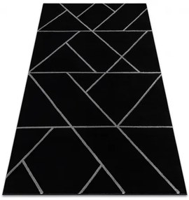 Koberec EMERALD exkluzívne 7543 glamour, štýlový geometrický čierna / striebro Veľkosť: 200x290 cm