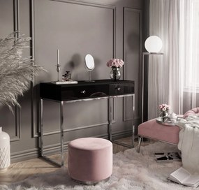 KONZOLA EDWARD ČIERNA LESKLÁ / CHRÓMOVÝ PODSTAVEC KRYŠTÁL