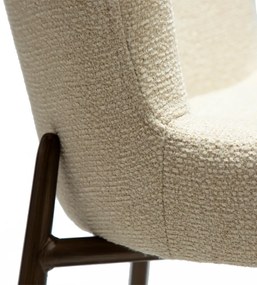 GLAM ČALÚNENÁ BAROVÁ STOLIČKA almond/antique brass