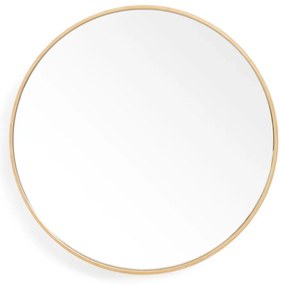 Nástenné zrkadlo s rámom z dubového dreva Wireworks Glance, ø 45 cm