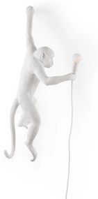 Nástenné LED svetlo Monkey Lamp, biela, vľavo