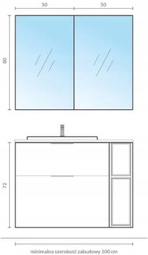 Cersanit City, otvorená spodná policová skrinka 20x45x72 cm, biela, S584-035-DSM