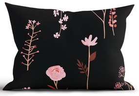 Bavlnená obliečka na vankúš Renforcé 40 × 60 cm - Vlčie maky čierne