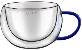 Lamart LT9113 2-dielna súprava pohárov na cappuccino Vaso, 270 ml, modrá
