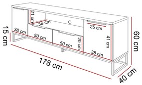 TV STOLÍK VALBO DUB ARTISAN 179 cm