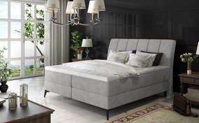 Manželská posteľ Boxspring 160 cm Alberto (sivá) (s matracmi)