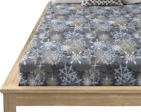 Plachta z mikrovlákna SNOWFLAKE modrosivá 180x200 cm