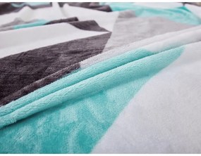 Sivo-tyrkysové obliečky na jednolôžko z mikroplyšu 140x200 cm Abstract – My House