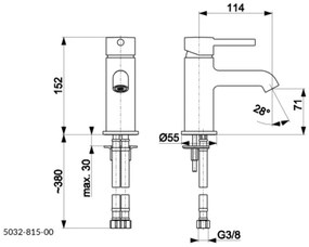KFA Armatura 5032-815-31 - Umývadlová batéria + výpust MOZA 15,2 cm zlatá