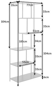 Polica Slim Line 185x115cm čierny jaseň