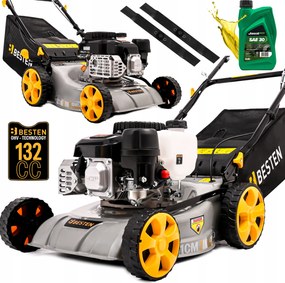 Výkonná Benzínová Kosačka Na Trávu S Pohonom Ohv 132CC 41CM Ľahká Olejová 2XNOŽ