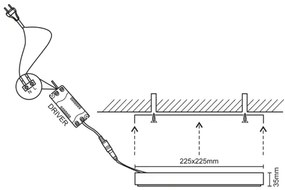 LED Stropné svietidlo LED/18W/230V 4000K 22,5x22,5 cm