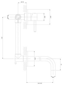 OMNIRES Y1215NCR - Umývadlová batéria na podomietkovú inštaláciu Y lesklý chróm