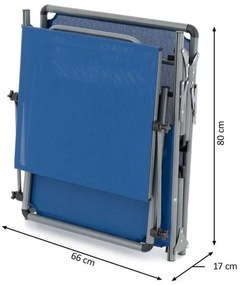 Garthen 70753 Záhradné skladacie ležadlo so strieškou XXL - modré