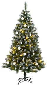Umelý výklopný vianočný stromček 300 LED a sada gúľ 210 cm 3210424
