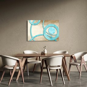 Obraz - Modré kruhy na Aquarel (90x60 cm)