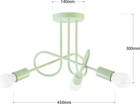 Prisadený luster OXFORD 3xE27/15W/230V zelený