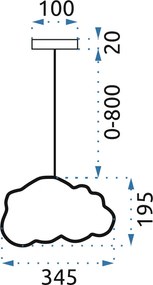 Toolight CLOUD, závesné svietidlo 1xE27, svetlá jasná modrá, OSW-00453