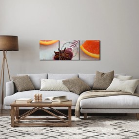 Obraz škorice na lyžici (s hodinami) (90x30 cm)