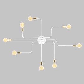Prisadený luster TRUVA 8xE27/40W/230V biela/zlatá