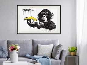 Artgeist Plagát - Banana Gun [Poster] Veľkosť: 60x40, Verzia: Zlatý rám s passe-partout