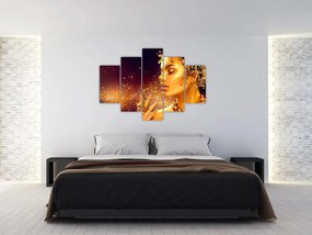 Obraz - Zlatý makeup (150x105 cm)