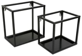 Nástenná polica 20x20 cm čierna