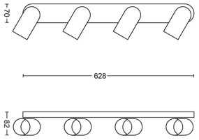 Philips 50584/31/PN - Bodové svietidlo MYLIVING PONGEE 4xGU10/5,5W/230V