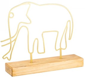 Kovová dekorácia Elephant 30 cm zlatá