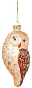 Sklenená ručne vyrobená vianočná ozdoba 13 cm Owl – Sass &amp; Belle