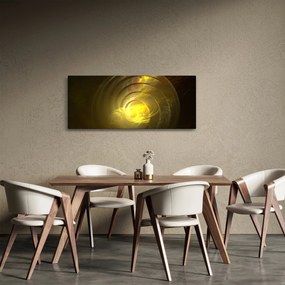 Obraz žltej abstraktnej špirály (120x50 cm)