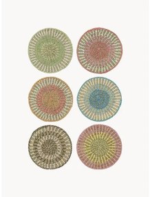 Súprava okrúhleho stolového prestierania z prírodných vlákien Mexico, 6 dielov