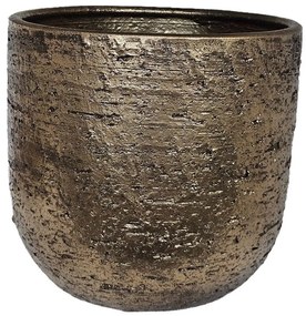 Zlatý antik keramický obal na kvetináč Nice Gold - Ø 22*20 cm