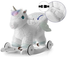 Hojdací koník s melódiou a kolieskami Milly Mally Polly Jednorožec