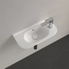 VILLEROY &amp; BOCH O.novo Compact závesné umývadielko bez otvoru, s prepadom, 500 x 250 mm, biela alpská, s povrchom CeramicPlus, 536150R1