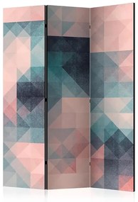 Paraván - Pixels (Green and Pink) [Room Dividers] Veľkosť: 135x172, Verzia: Obojstranný
