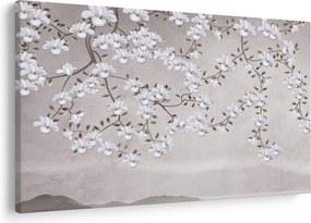 Obraz - Kvety v šedivej krajine (90x60 cm)