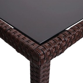 Záhradný stôl HWC-G19, polyratan,120x75cm - hnedá