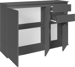 Komoda s 2 šuplíkmi Brest, 119 cm, antracitová